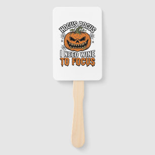Hocus Pocus Wine Pumpkin Halloween Shirt Design_1 Hand Fan