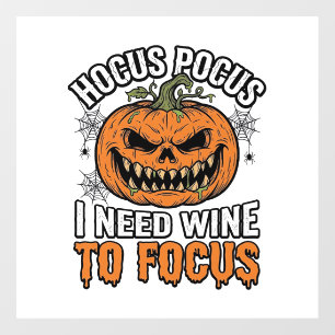 Hocus Pocus Wine Pumpkin Halloween Shirt Design_1 Window Cling