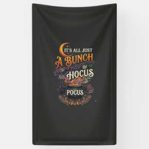Hocus Pocus Witch Broom Black Cat Magic Cauldron H Banner