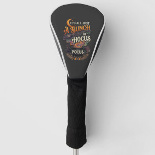 Hocus Pocus Witch Broom Black Cat Magic Cauldron H Golf Head Cover