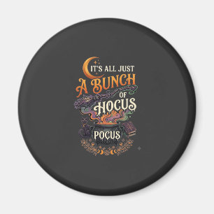 Hocus Pocus Witch Broom Black Cat Magic Cauldron H Magnet