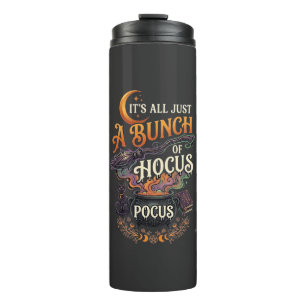 Hocus Pocus Witch Broom Black Cat Magic Cauldron H Thermal Tumbler