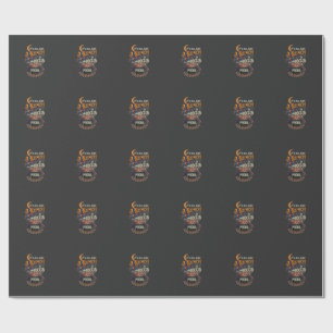 Hocus Pocus Witch Broom Black Cat Magic Cauldron H Wrapping Paper