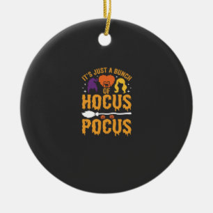 Hocus Pocus Witch Halloween Vector Design Ceramic Tree Decoration