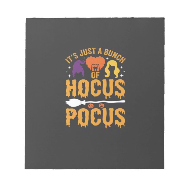 Hocus Pocus Witch Halloween Vector Design Notepad (Front)