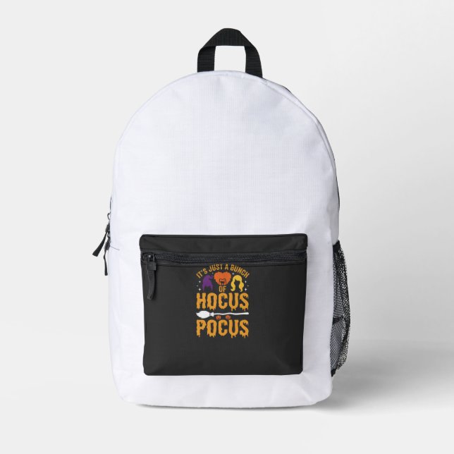 Hocus Pocus Witch Halloween Vector Design Printed Backpack (Front)