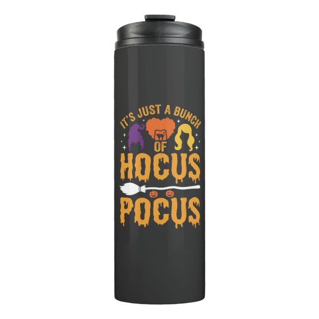 Hocus Pocus Witch Halloween Vector Design Thermal Tumbler (Front)