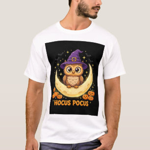 Hocus Pocus Witch Owl Halloween Cute Spooky Owl T-Shirt
