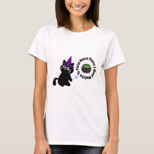 Hocus PocusINeed Matcha to Focus Black Cat T-Shirt
