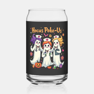 Hocus-Poke Us Nursing Spooky Halloween Ghost  Can Glass