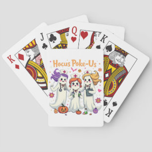 Hocus-Poke Us Nursing Spooky Halloween Ghost Playing Cards