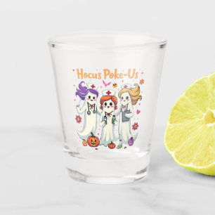 Hocus-Poke Us Nursing Spooky Halloween Ghost Shot Glass