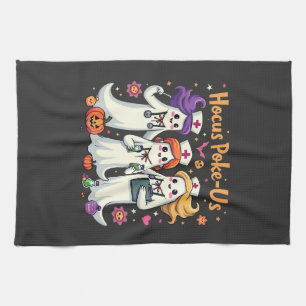 Hocus-Poke Us Nursing Spooky Halloween Ghost Tea Towel