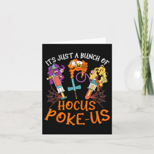 Hocus Poke-us Witch Nurse Halloween Medical Lab Te Card