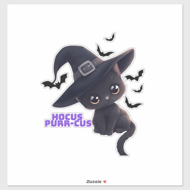 Hocus Purr-cus Cute Black Cat Halloween Art Classi (Sheet)