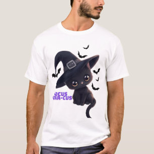 Hocus Purr-cus Cute Black Cat Halloween Art Classi T-Shirt