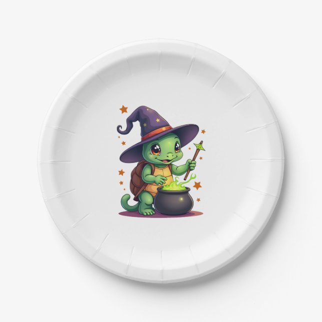 Hocus Shellcus Turtle Paper Plate (Front)