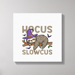 Hocus Slowcus Funny Halloween Sloth Classic T-Shir Canvas Print