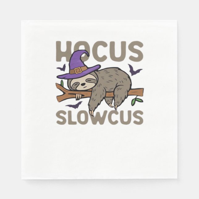 Hocus Slowcus Funny Halloween Sloth Classic T-Shir Napkin (Front)