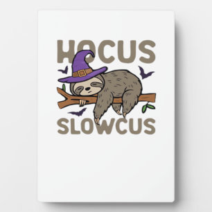 Hocus Slowcus Funny Halloween Sloth Classic T-Shir Plaque