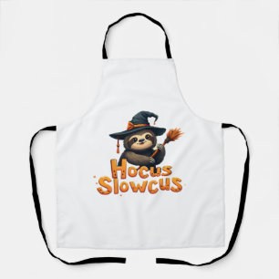 Hocus Slowcus Sloth lovers Halloween costume tee E Apron
