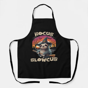 Hocus Slowcus Sloth lovers Halloween costume tee E Apron