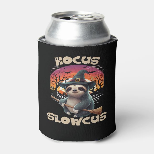 Hocus Slowcus Sloth lovers Halloween costume tee E Can Cooler (Can Front)