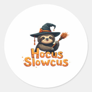 Hocus Slowcus Sloth lovers Halloween costume tee E Classic Round Sticker