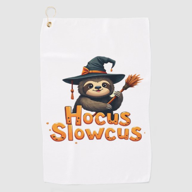 Hocus Slowcus Sloth lovers Halloween costume tee E Golf Towel (Front)