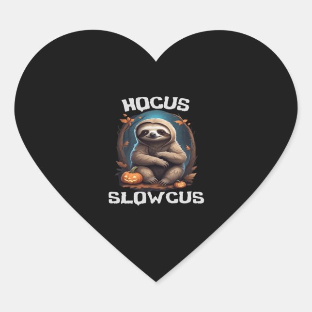 Hocus Slowcus Sloth lovers Halloween costume tee E Heart Sticker (Front)