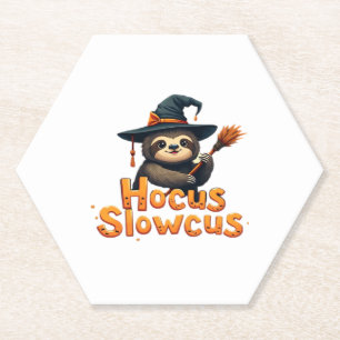 Hocus Slowcus Sloth lovers Halloween costume tee E Paper Coaster