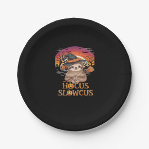 Hocus Slowcus Sloth lovers Halloween costume tee E Paper Plate