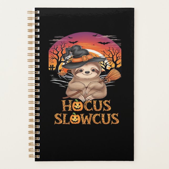 Hocus Slowcus Sloth lovers Halloween costume tee E Planner (Front)