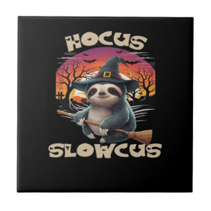 Hocus Slowcus Sloth lovers Halloween costume tee E Tile