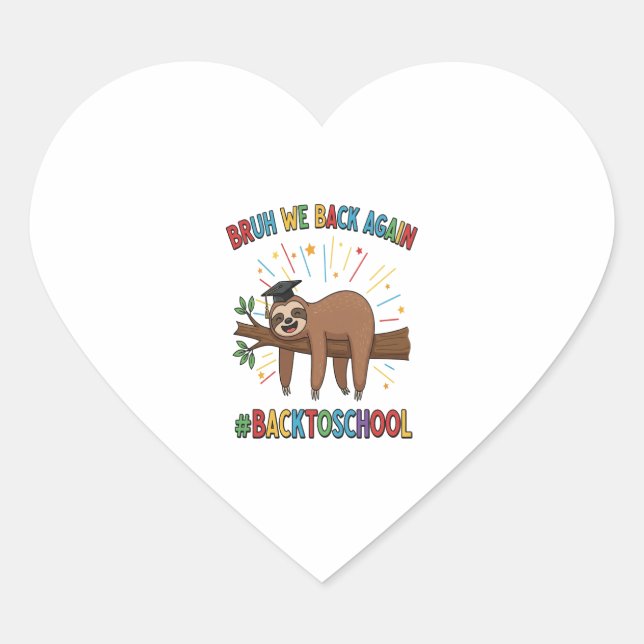 Hocus Slowcus Witch Sloth Heart Sticker (Front)