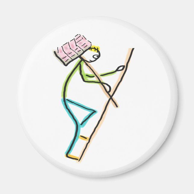 Hod Carrier Stickman Magnet (Front)