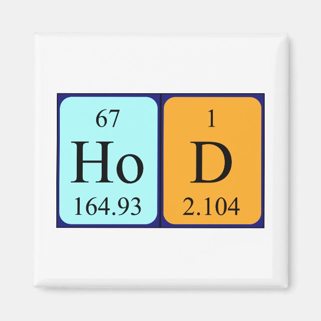 HoD periodic table word magnet (Front)