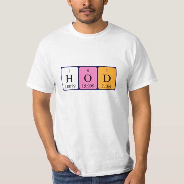 HoD periodic table word shirt (Front)