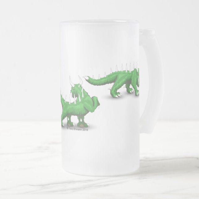 Hodag Crossing Frosted Glass Beer Mug (Front Right)