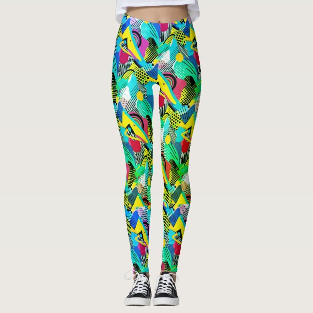 Hodge Podge of Colour and Pattern Leggings (Front)