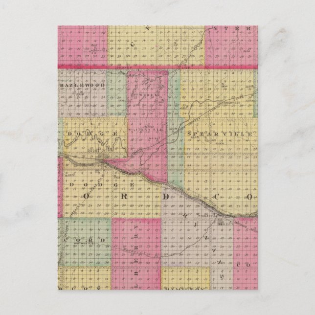 Hodgeman and Ford Counties, Bellefont, Kansas Postcard (Front)