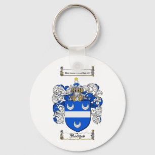 HODGES FAMILY CREST - HODGES COAT OF ARMS KEY RING