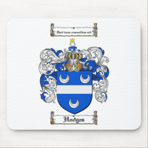 HODGES FAMILY CREST -  HODGES COAT OF ARMS MOUSE MAT