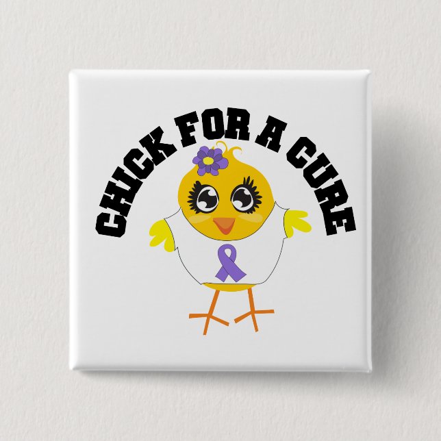Hodgkins Disease Chick For A Cure 15 Cm Square Badge (Front)