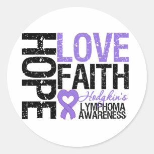 Hodgkin's Disease Hope Love Faith Classic Round Sticker