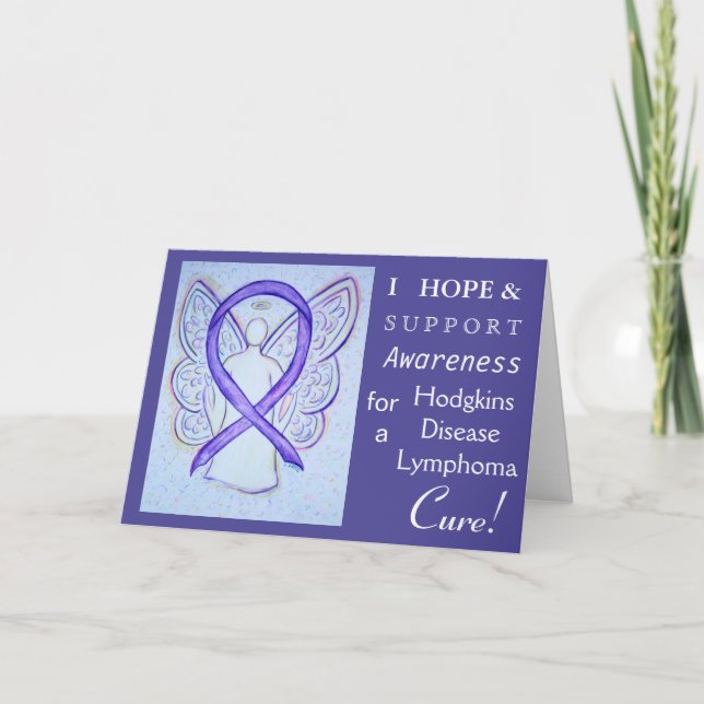 Hodgkins Disease Lymphoma Ribbon Greeting Card (Front)