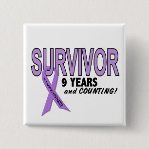 Hodgkins Lymphoma 9 Year Survivor 15 Cm Square Badge