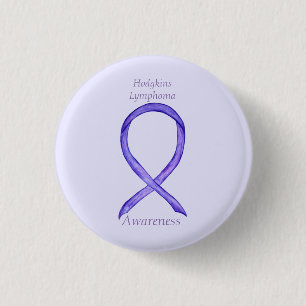 Hodgkins Lymphoma Art Violet Ribbon Custom Pins