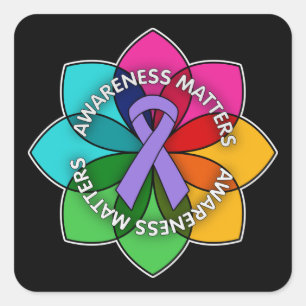 Hodgkin's Lymphoma Awareness Matters Petals Square Sticker