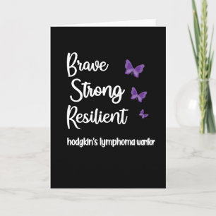 Hodgkins Lymphoma Awareness Purple Cancer Warrior Card